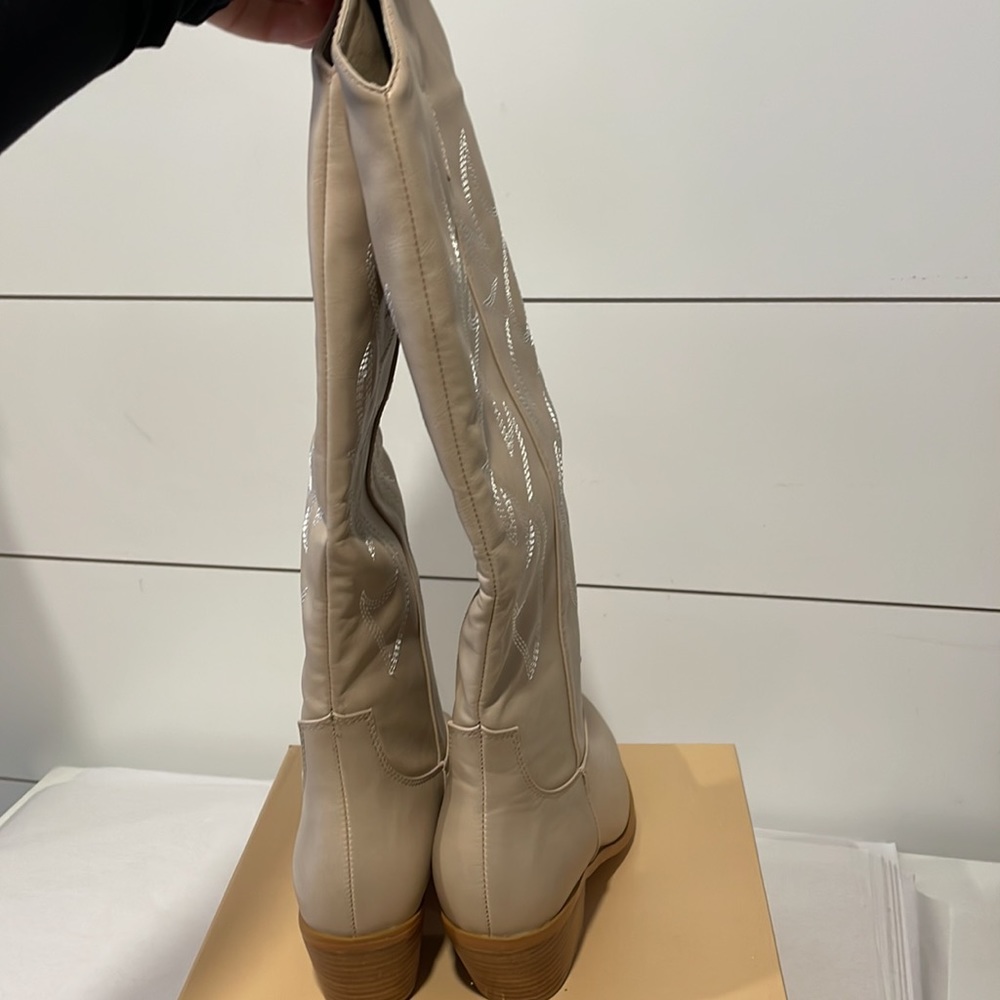 Urson Cowboy Boots Light Taupe - Picture 9 of 11